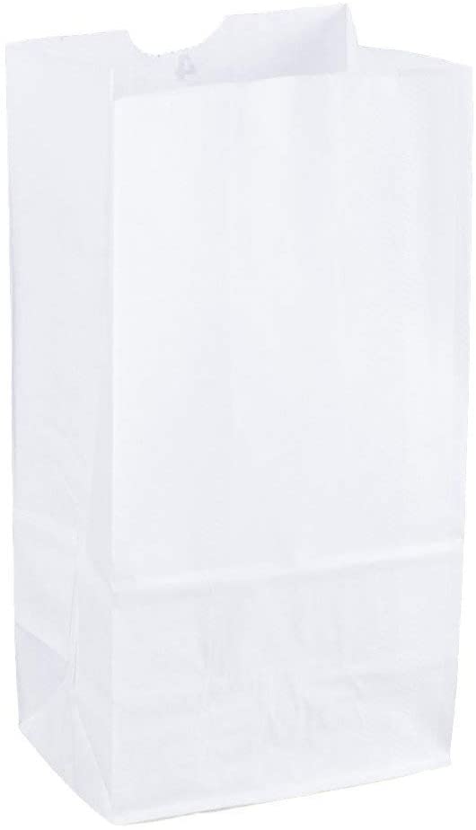 Bag Grocery Paper 6 1/8 x 4 x 12 3/8' White .. .  .  